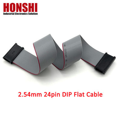 IDC เครื่องเชื่อมชาย 6 8 10 12 14 16 18 26 40 Pin 2.54mm Pitch Dip Flat Ribbon Cable