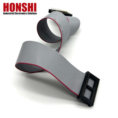 IDC เครื่องเชื่อมชาย 6 8 10 12 14 16 18 26 40 Pin 2.54mm Pitch Dip Flat Ribbon Cable