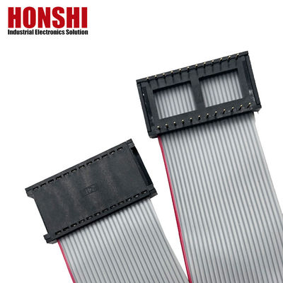 IDC เครื่องเชื่อมชาย 6 8 10 12 14 16 18 26 40 Pin 2.54mm Pitch Dip Flat Ribbon Cable