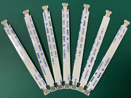 วัสดุอุปกรณ์ประกอบความละเอียด PET สายเทียมเทียม 1mm 1.25mm Pitch Custom FFC Cable