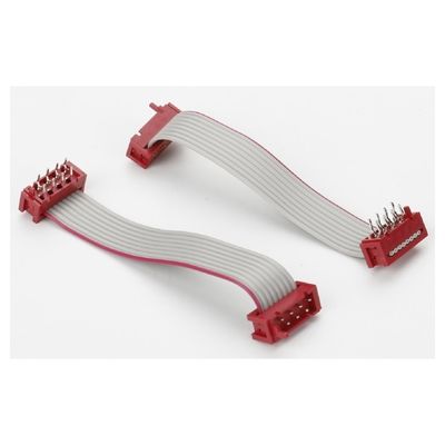 เครื่องเชื่อม Micro Match สายไฟฟ้าเรียบ IDC UL2651 สายไฟฟ้าสายสายไฟฟ้าเรียบสีแดง