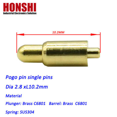 2.8mm โปโก้ ปิน Connector Dip ประเภทททองคํา Plated ทองแดง โปโก้ ปิน