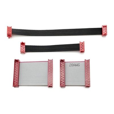 8 Pin 10 Pin Male Flat Cable Assembly IDC คาเบิ้ลริบบอนแดง เครื่องเชื่อม Micro Match