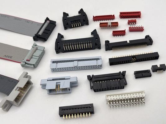 8 Pin 10 Pin Male Flat Cable Assembly IDC คาเบิ้ลริบบอนแดง เครื่องเชื่อม Micro Match