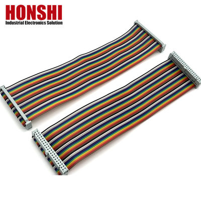 2.54mm IDC ไปยัง IDC สายไฟฟ้าแบน 40 ปิน สายเทปหลายสีสําหรับรถยนต์