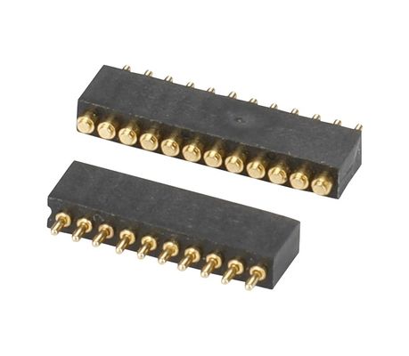 1.27 มิลลิเมตร H3.8 มิลลิเมตร Pogo Pin Connector ทองแดง C6801 วัสดุ 12 Pin Connector ด้วยความแม่นยํา