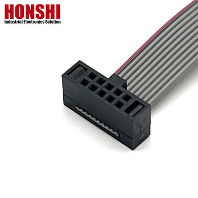 10 ปิน สีเทา แบนเคเบิลเชื่อมต่อริบบอน Pitch 1.27mm IDC เคเบิล 10u" ทอง plating