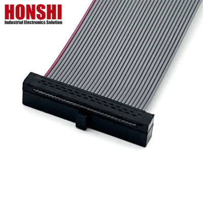 10 ปิน สีเทา แบนเคเบิลเชื่อมต่อริบบอน Pitch 1.27mm IDC เคเบิล 10u" ทอง plating
