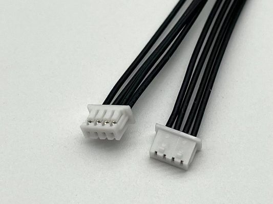 2.54mm Pitch 4 Pin Dupont Cable Assembly UL1007 24awg สีดํา ความยาวที่กําหนดเอง