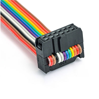 ประกอบ 2.54mm 12 Pin Ribbon Cable IDC Socket UL2651 28AWG แผนงานสายเรียบ
