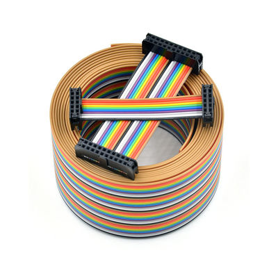 ประกอบ 2.54mm 12 Pin Ribbon Cable IDC Socket UL2651 28AWG แผนงานสายเรียบ