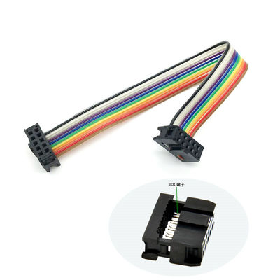 ประกอบ 2.54mm 12 Pin Ribbon Cable IDC Socket UL2651 28AWG แผนงานสายเรียบ
