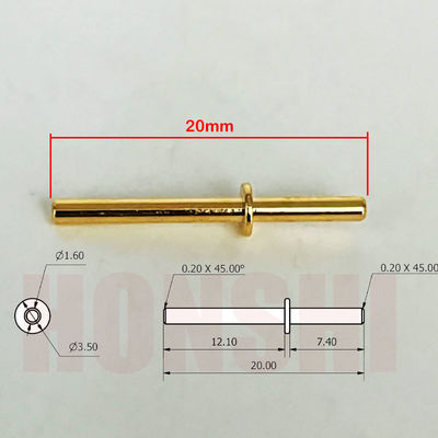 ทอง Plating ทองแดงหมุนหมุน 1.6x20mm สําหรับ CNC ศูนย์การแปรรูปตั้ง