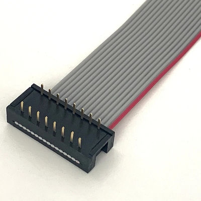 DIP Plug สีเทา แคลนเคเบิลการประกอบ 16 pin สายเทียม UL2651 28awg 2.54mm Pitch