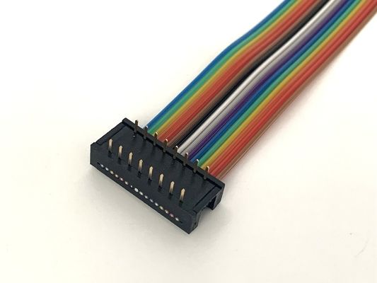 DIP Plug สีเทา แคลนเคเบิลการประกอบ 16 pin สายเทียม UL2651 28awg 2.54mm Pitch