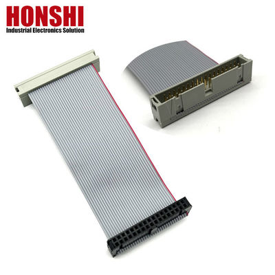 34 Pin Flat Cable UL2651 28awg 2.54mm สายเทียมสาย IDC Socket To Box Header