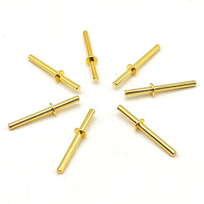 CNC Lathe เครื่องแปรรูป Pin รอบ ทองแดง Pin ติดต่อกับทองคํา Plating พลังงานไฟฟ้า