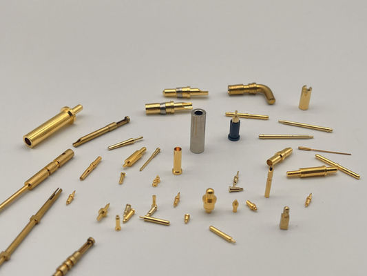 CNC Lathe เครื่องแปรรูป Pin รอบ ทองแดง Pin ติดต่อกับทองคํา Plating พลังงานไฟฟ้า