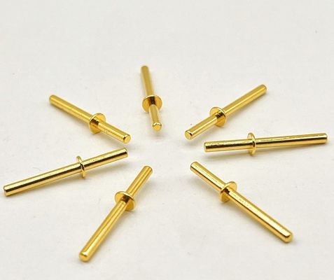 CNC Lathe เครื่องแปรรูป Pin รอบ ทองแดง Pin ติดต่อกับทองคํา Plating พลังงานไฟฟ้า