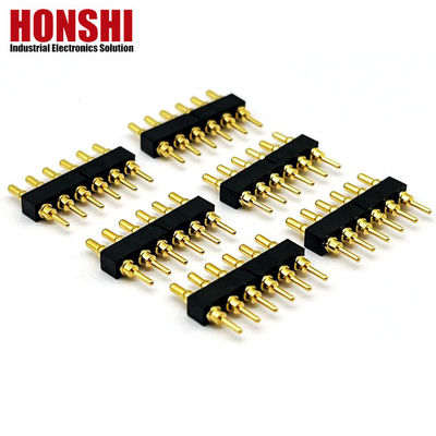 ผู้หญิง Pogo Pin Connector 6P ทอง Plated H2.5 Dip ประเภททองแดง ติดต่อสําหรับ PCB ไฮคอเรนต์