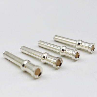 CNC Lathe เครื่องแปรรูป Pin รอบ ทองแดง Pin ติดต่อกับทองคํา Plating พลังงานไฟฟ้า