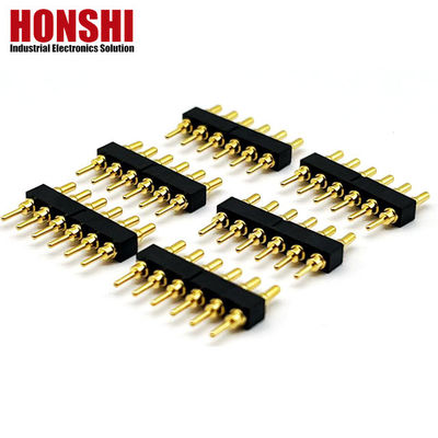 ผู้หญิง Pogo Pin Connector 6P ทอง Plated H2.5 Dip ประเภททองแดง ติดต่อสําหรับ PCB ไฮคอเรนต์