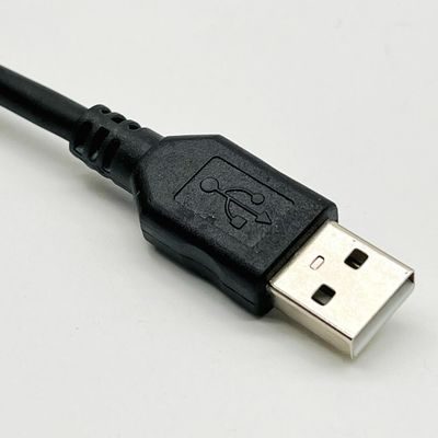 1m Black USB Molded Cable Assembly UL2725 28Awg สําหรับการสync และการชาร์จข้อมูลอย่างรวดเร็ว