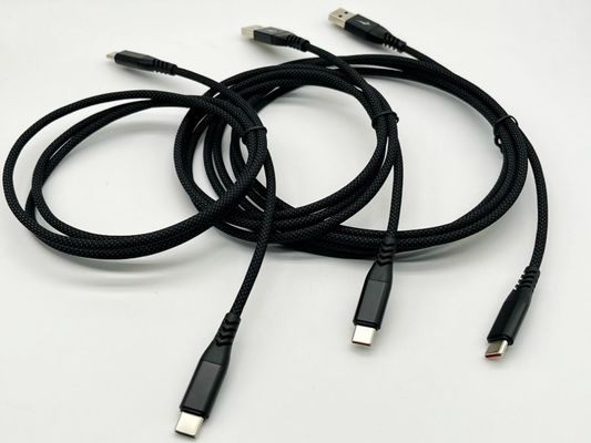 1m Black USB Molded Cable Assembly UL2725 28Awg สําหรับการสync และการชาร์จข้อมูลอย่างรวดเร็ว