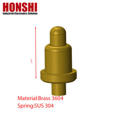 ชายสปริงจุสตางค์ทอง Plated สําหรับ 3.00 มิลลิเมตร Pogo Pin Connectors ระยะอุณหภูมิ -40 °C- 105 °C