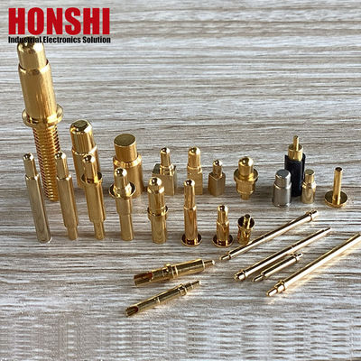 ชายสปริงจุสตางค์ทอง Plated สําหรับ 3.00 มิลลิเมตร Pogo Pin Connectors ระยะอุณหภูมิ -40 °C- 105 °C