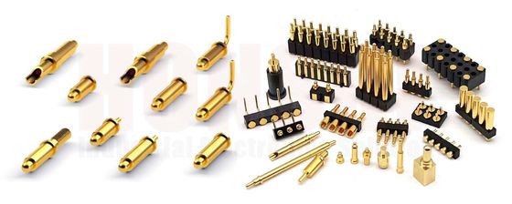 ชายสปริงจุสตางค์ทอง Plated สําหรับ 3.00 มิลลิเมตร Pogo Pin Connectors ระยะอุณหภูมิ -40 °C- 105 °C