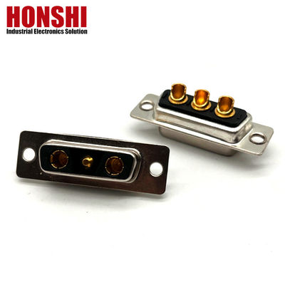 3V3 30A สายเชื่อมชนิดเพศชาย D Sub Connector ด้วยวัสดุติดต่อทองแดง