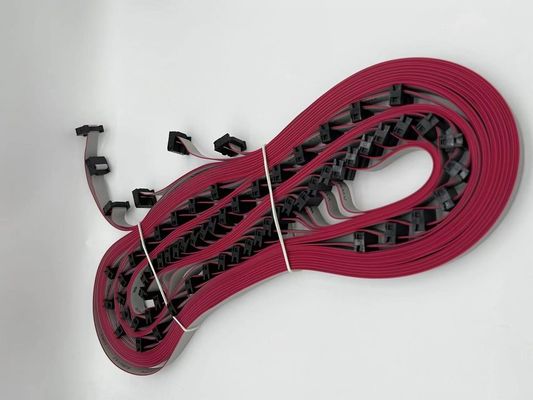 Custom 6 Pin - 64P IDC Flat Cable Assembly 2.54 มิลลิเมตร สายเทียมทับทิม