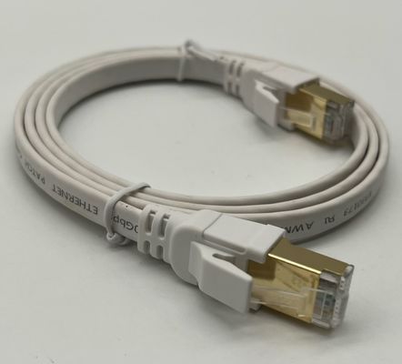 สาย Ethernet ขาว 1m Cat8 สําหรับเชื่อมต่อเครือข่าย