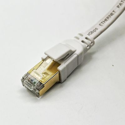 สาย Ethernet ขาว 1m Cat8 สําหรับเชื่อมต่อเครือข่าย