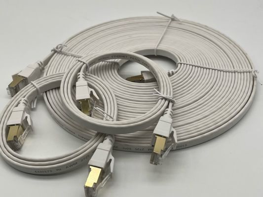 สาย Ethernet ขาว 1m Cat8 สําหรับเชื่อมต่อเครือข่าย