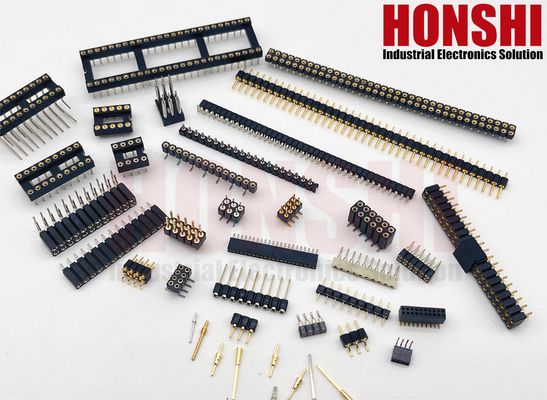 ทอง Plated เครื่องหมุน Pin หัว 2.54mm SMT SMD สองแถวมุมขวา PCB Connector