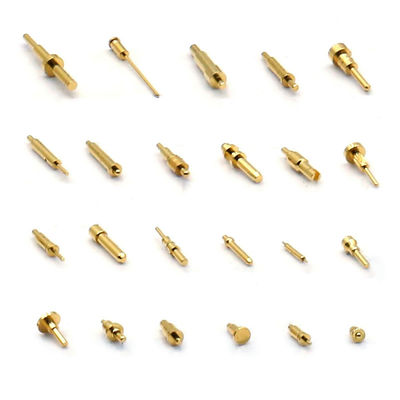 10.65 มิลลิเมตร ทองแดง สปริงที่บรรทุกสปริง SMT ประเภททองคํา Plated Pogo Pin สําหรับการเชื่อมต่ออุณหภูมิ