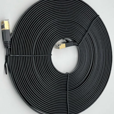 การประกอบสายเคเบิลแบบจําเพาะสีดํา RJ45 Cat7 Ethernet Patch Cable 8P8C