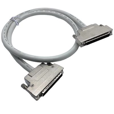 สายเชื่อม SCSI สีเทาตามสั่ง สาย 68 Pin 100 Pin สายชาย Ul20276 สาย 28awg