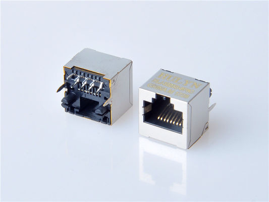 8p8c RJ45 Jack Connector PCB Mount สําหรับเครือข่าย Socket อินเตอร์เน็ต โมดูลารีสลัดทองแดง