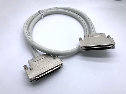 สายเชื่อม SCSI สีเทาตามสั่ง สาย 68 Pin 100 Pin สายชาย Ul20276 สาย 28awg