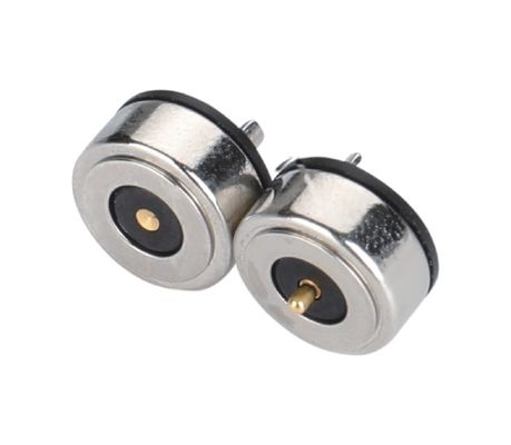 เครื่องเชื่อมการชาร์จไฟฟ้าแบบแม่เหล็ก Pogo Pin Round เพศหญิง เพศชาย สําหรับอุปกรณ์อิเล็กทรอนิกส์