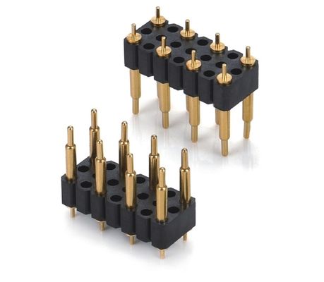 ปรับปรุง 5.08mm Pitch Pogo Pin Connector เพศชาย 8 Pin 4.0mm สามแถว