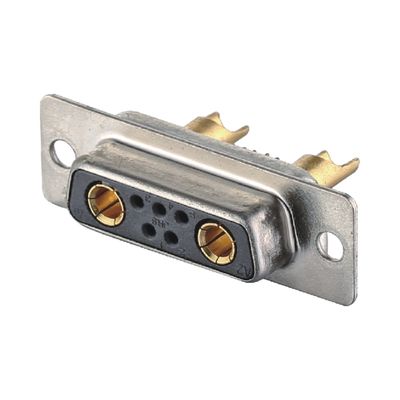 2 - 64 Pin Power D Sub Male Connector 3W3 สีดํา / สีฟ้า สายผสมประเภท Dip Brass