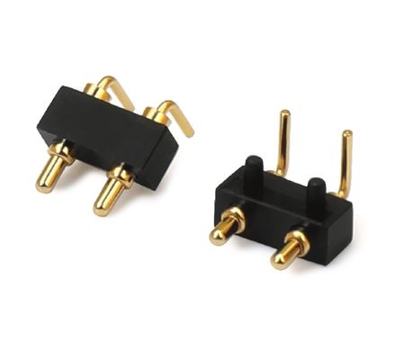 3.0 มิลลิเมตร 2 ปิน เพศผู้ Pogopin แถวเดียว มุมขวา Dip Pogo Pin เครื่องเชื่อมต่อกันน้ํา