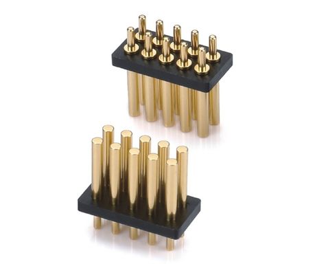 ปรับแต่ง 2.54mm Pitch Spring Loaded Pogo Pin Connector Dip Type หัวหน้าหญิง 10 ปิน