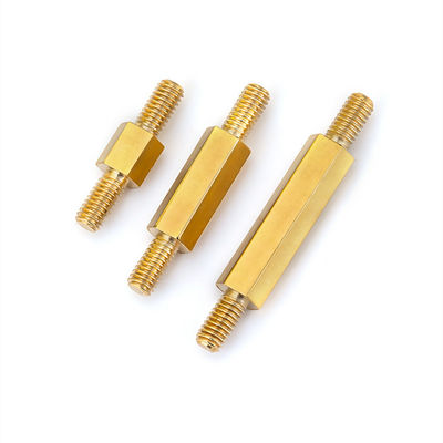 ชายทองแดง Spacer Studs กับเมตร Thread ภายในภายนอก Knurled Standoff ที่กําหนดเอง