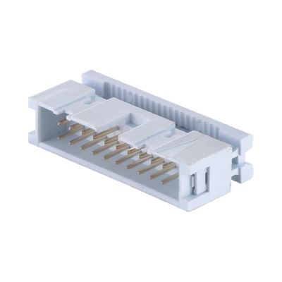 ทองทองทองเหลือง 2.54mm Box Header PBT ทองแดง 6P - 64P IDC Board To Wire Connector
