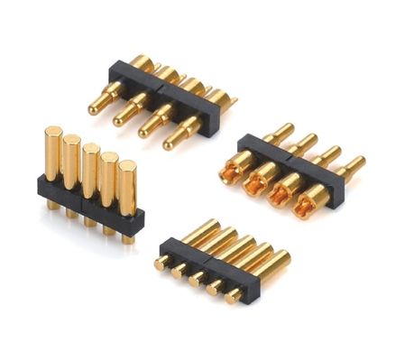 DC12V Pogo Pin Connector 2.54mm 2pin Male With Cap Pogopin แถวเดียว มุมขวา Dip